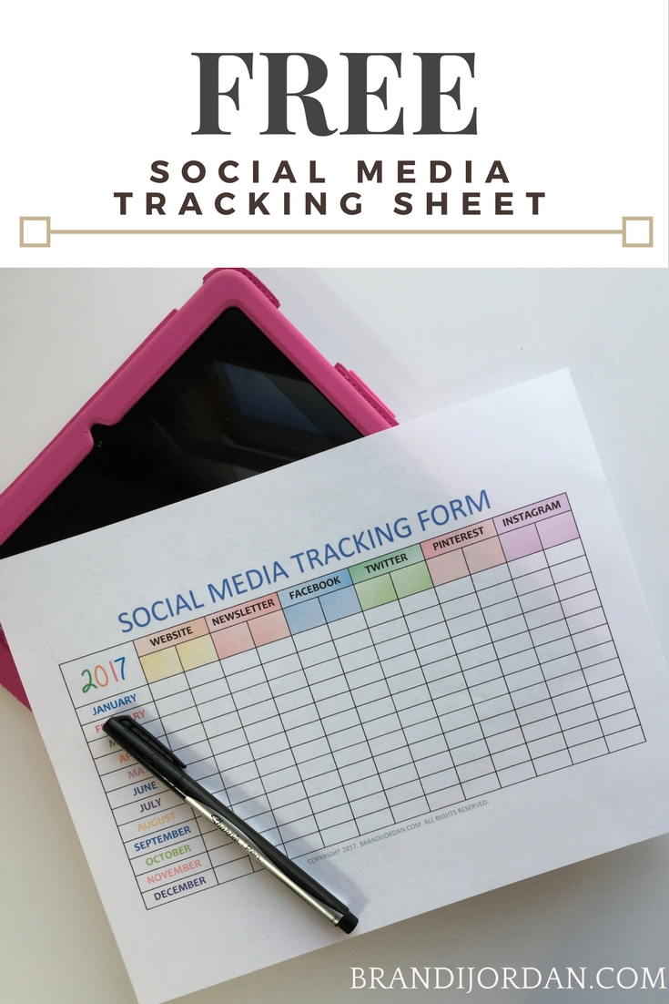 FREE SOCIAL MEDIA TRACKING SHEET FOR BLOGGERS - BRANDIJORDAN.COM