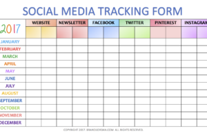 Social Media Tracking Sheet Free